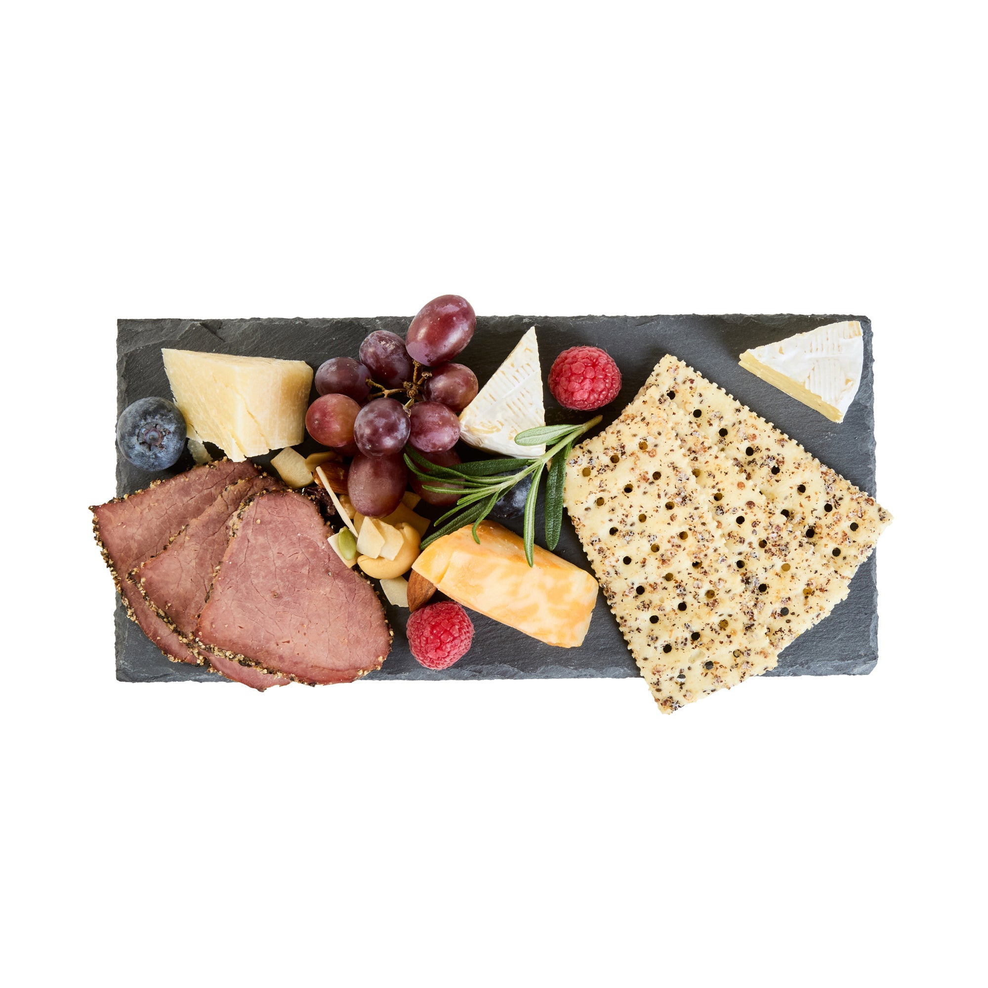 Stone Tek Rectangle Black Slate Serving Plate - 9 3/4" x 4 3/4" - 4 count box