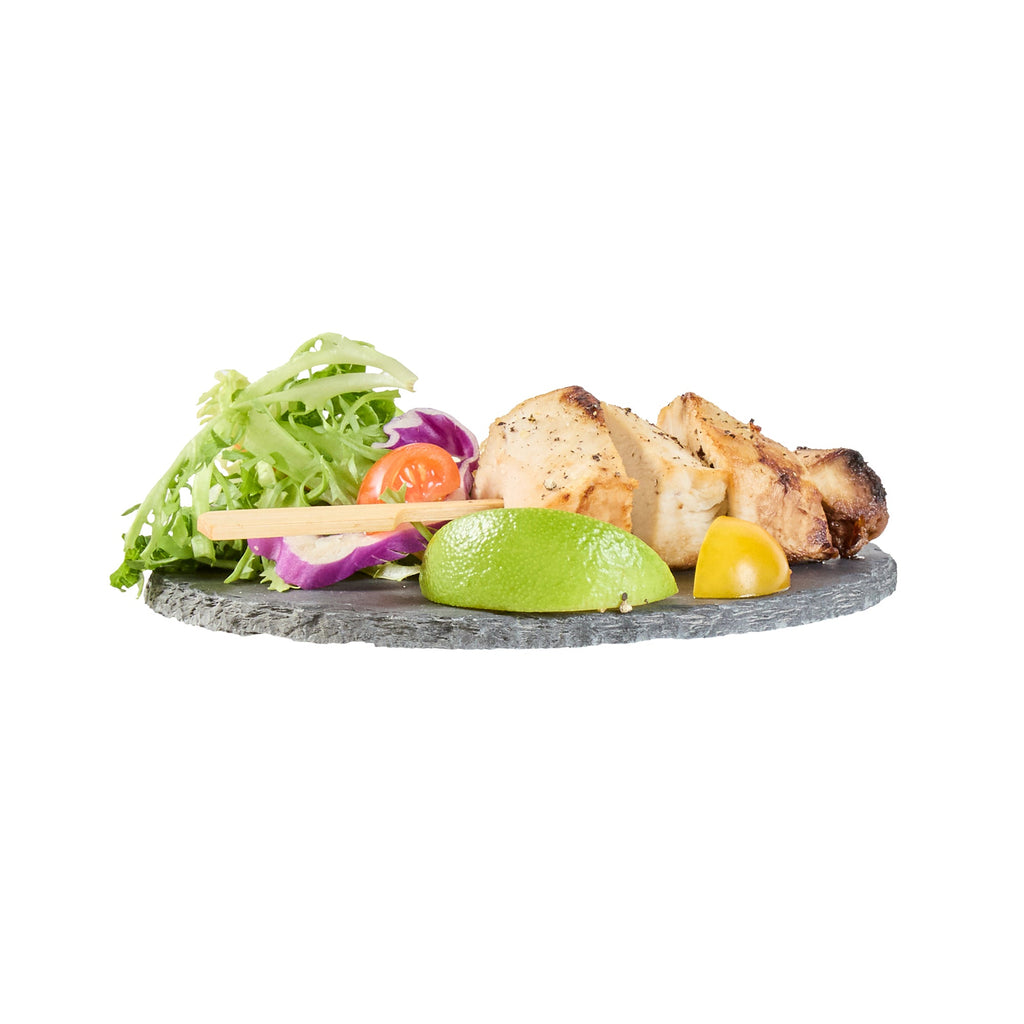 Stone Tek Round Black Slate Serving Plate - 6" x 6" - 10 count box