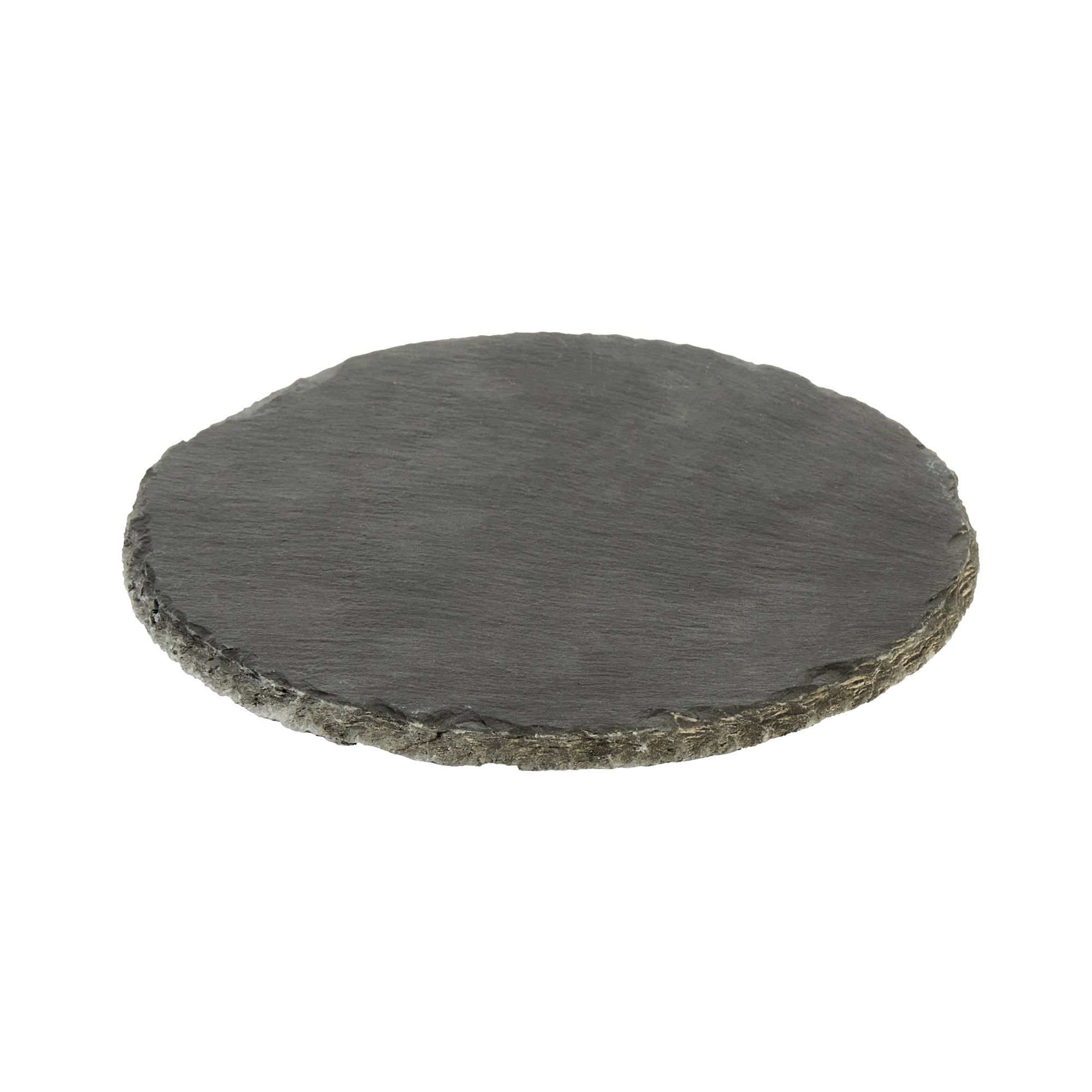 Stone Tek Round Black Slate Serving Plate - 6" x 6" - 10 count box