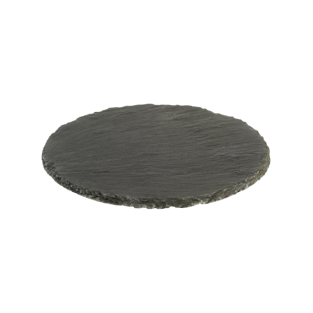 Stone Tek Round Black Slate Serving Plate - 7 3/4" x 7 3/4" - 10 count box
