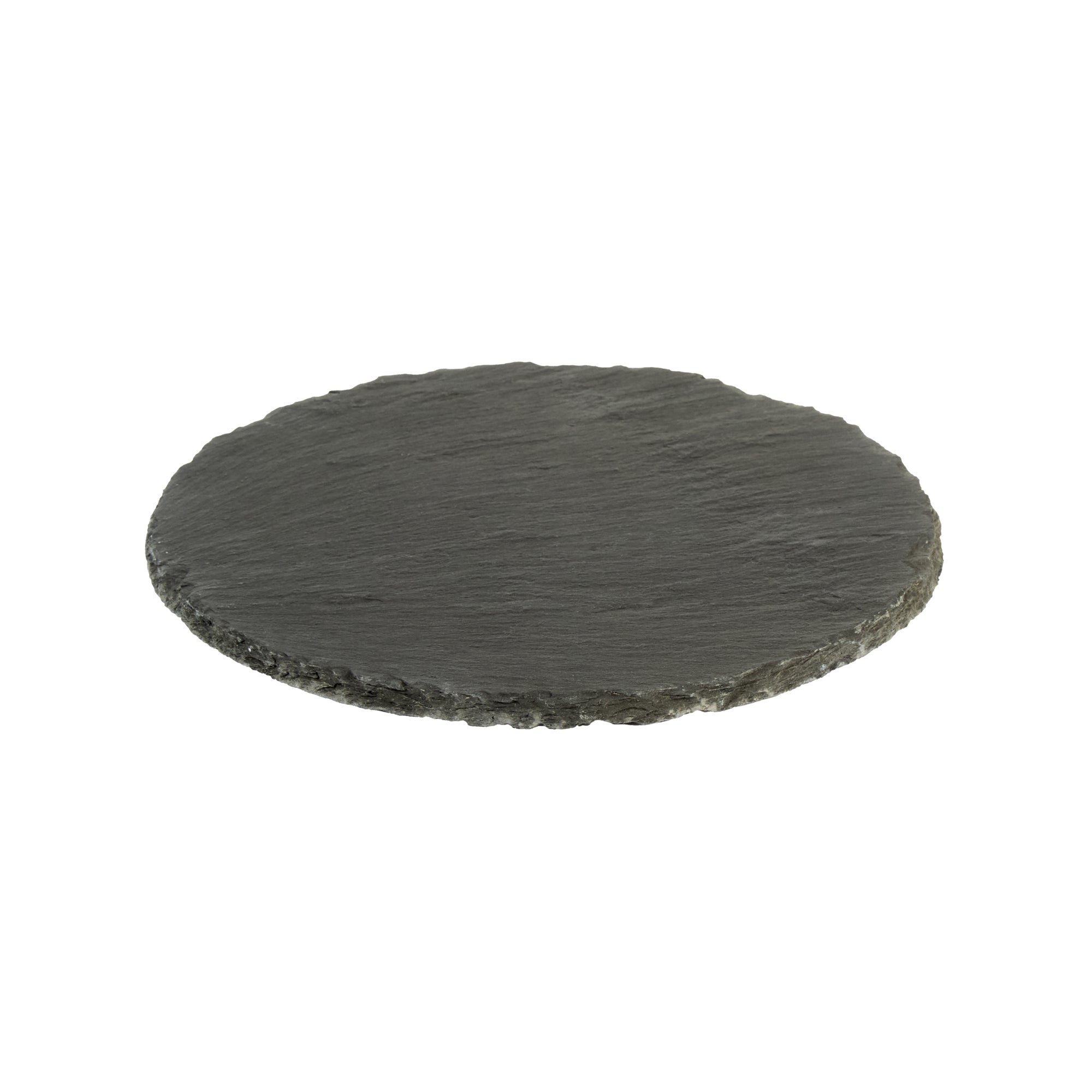 Stone Tek Round Black Slate Serving Plate - 7 3/4" x 7 3/4" - 10 count box