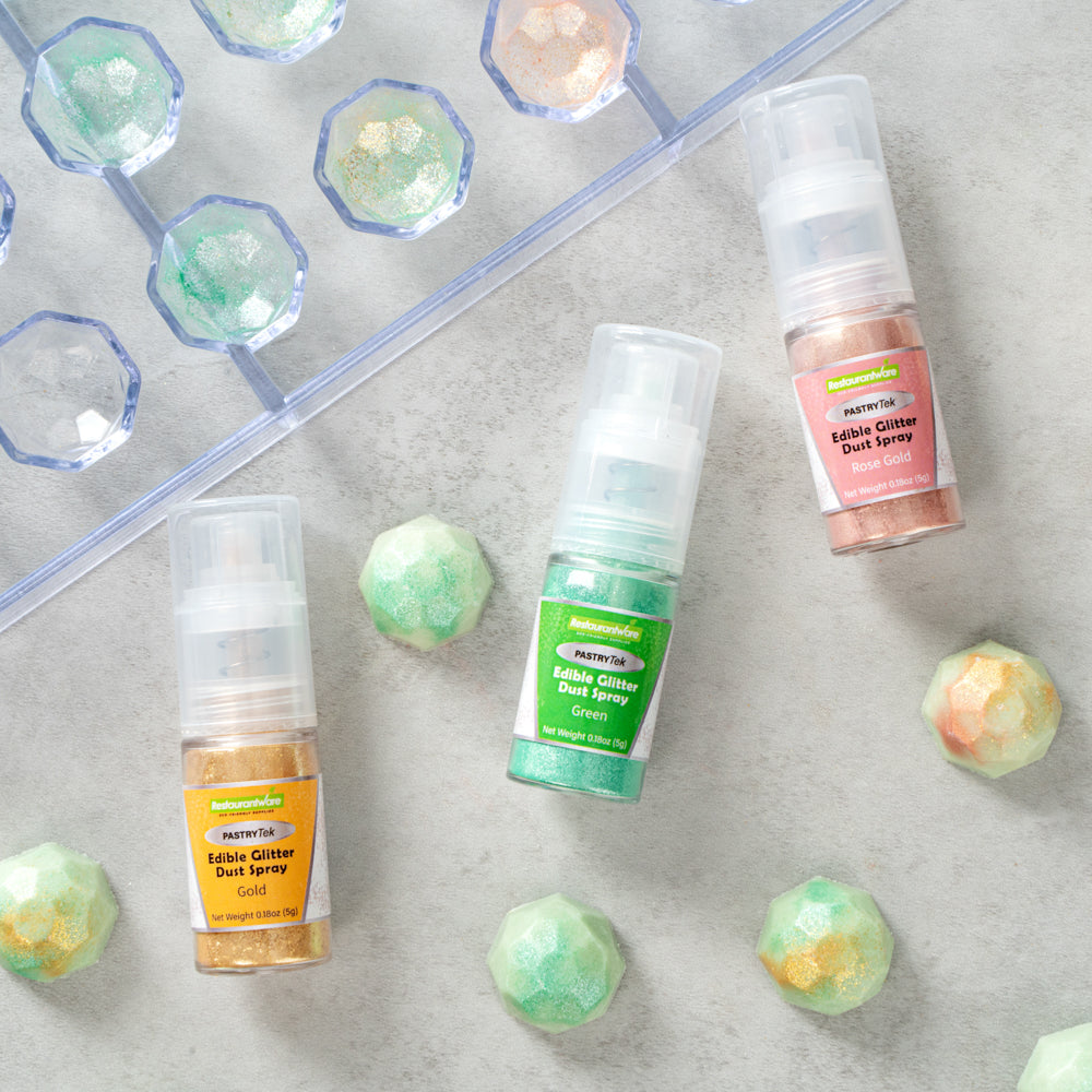 Pastry Tek 5g Green Edible Glitter Dust Spray - 1 count box