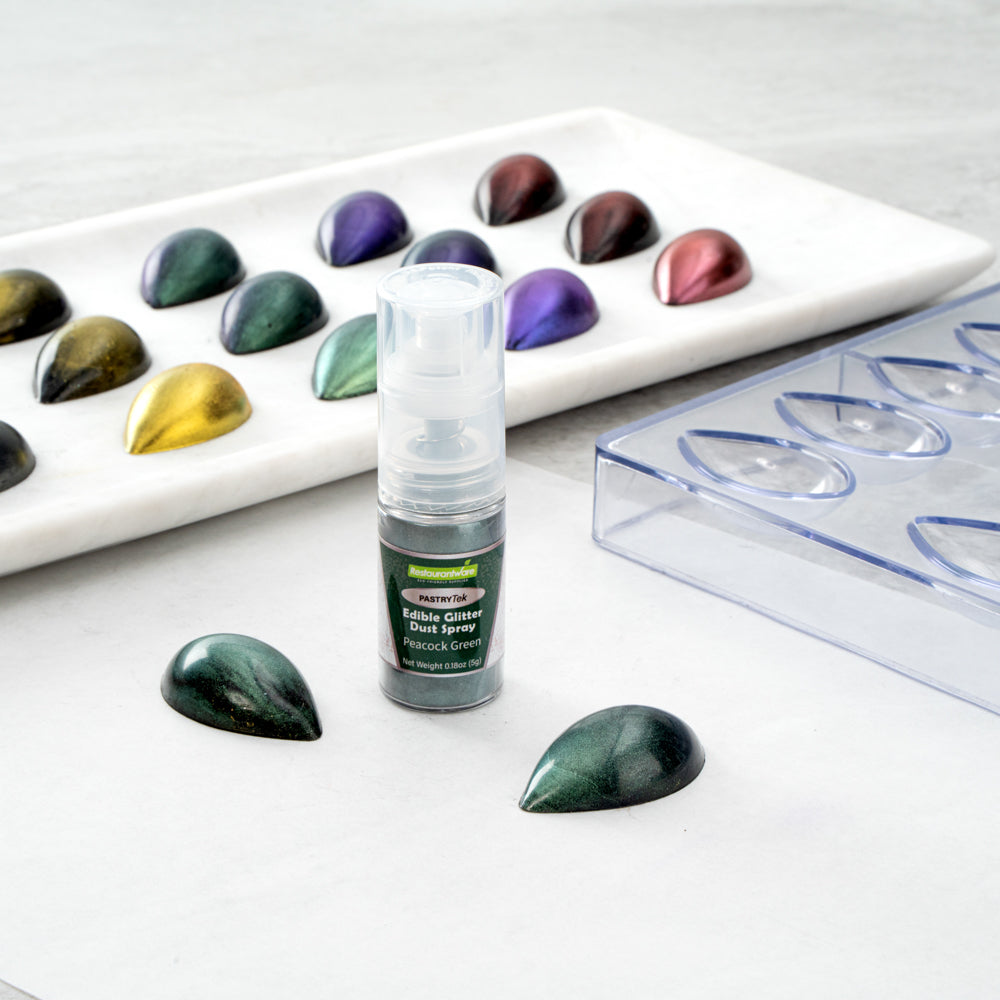 Pastry Tek 5g Peacock Green Edible Glitter Dust Spray - 1 count box