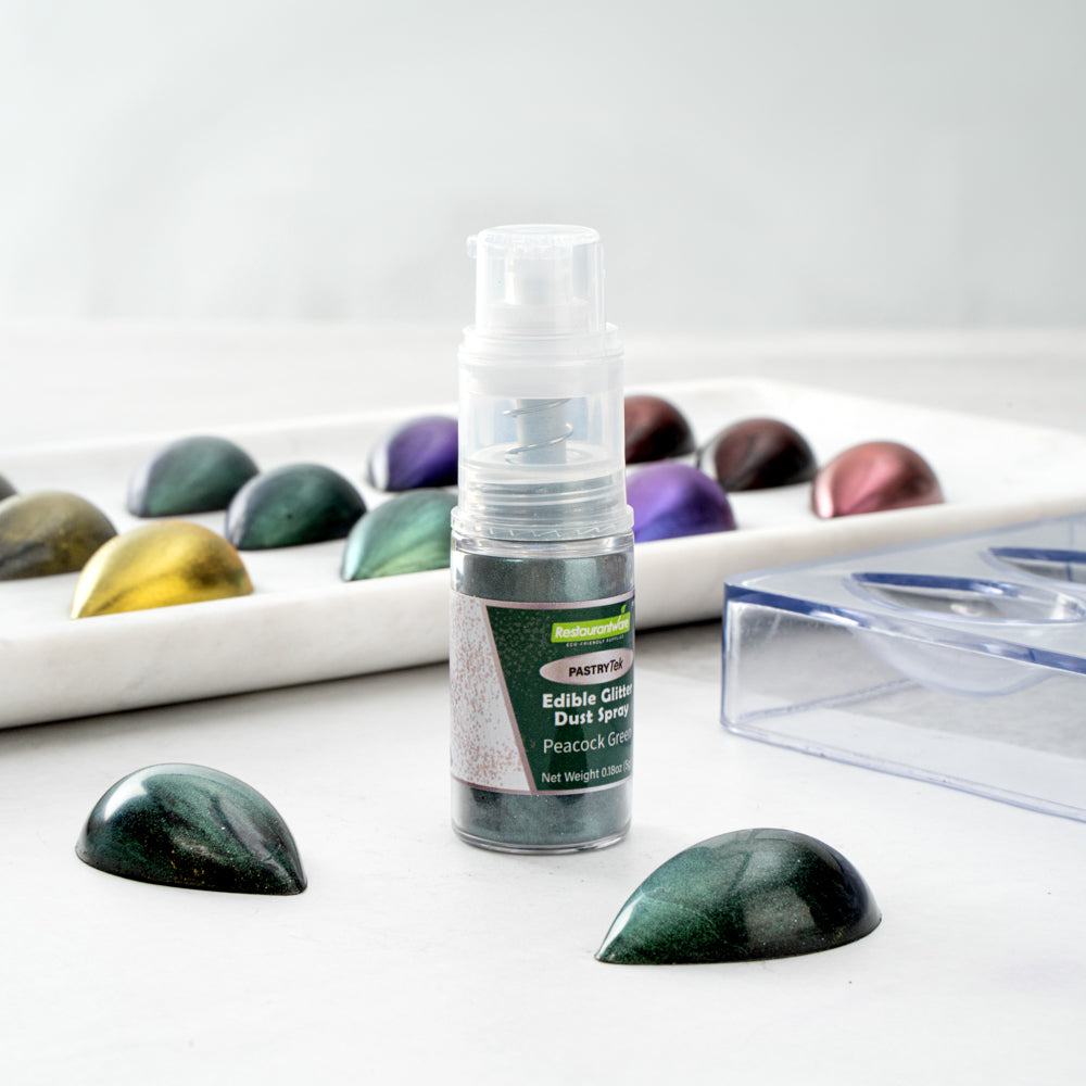 Pastry Tek 5g Peacock Green Edible Glitter Dust Spray - 1 count box