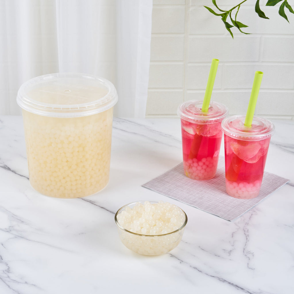 Tea Tek 7 lb Lychee Popping Boba - 4 count box