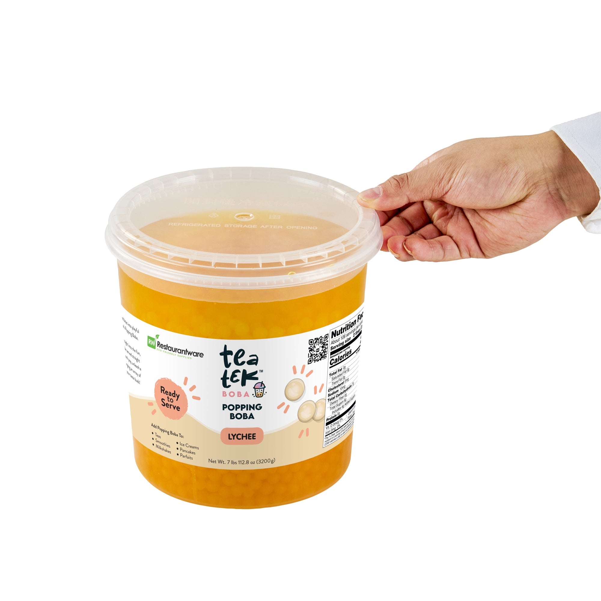 Tea Tek 7 lb Mango Popping Boba - 4 count box