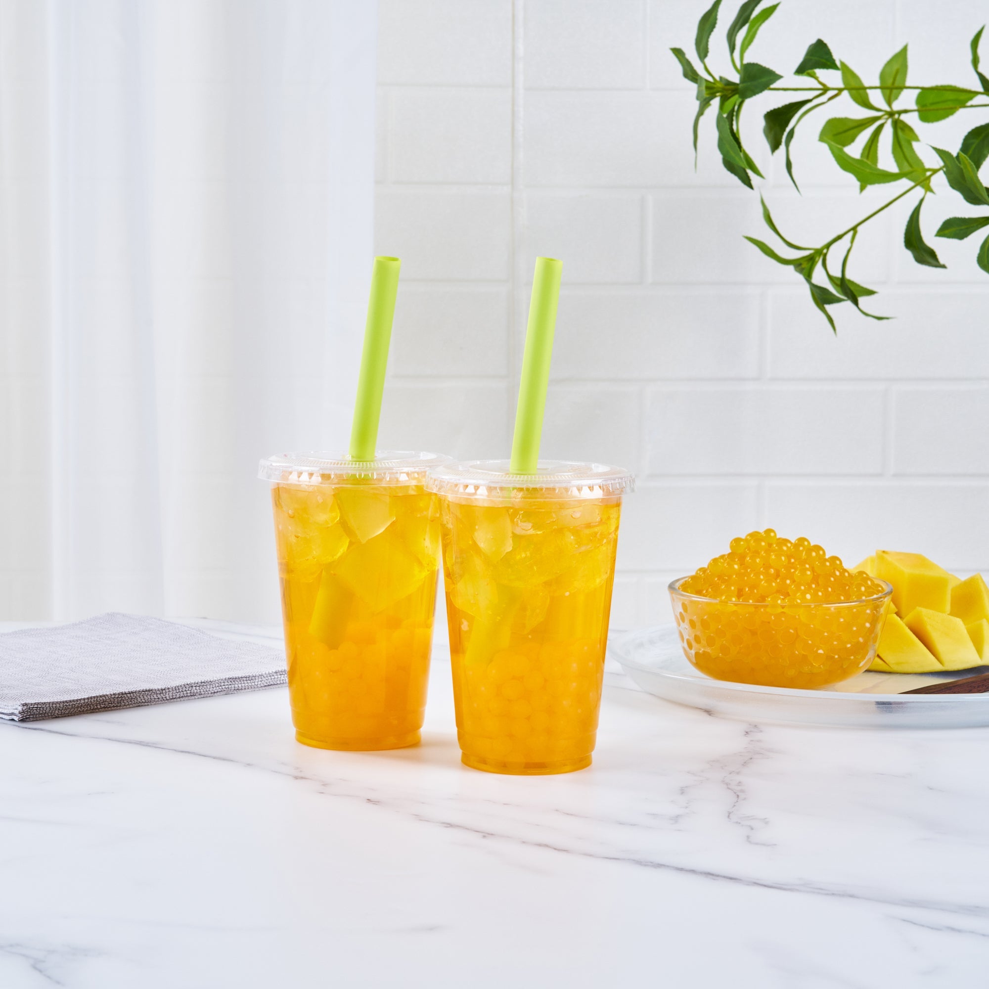 Tea Tek 7 lb Mango Popping Boba - 4 count box