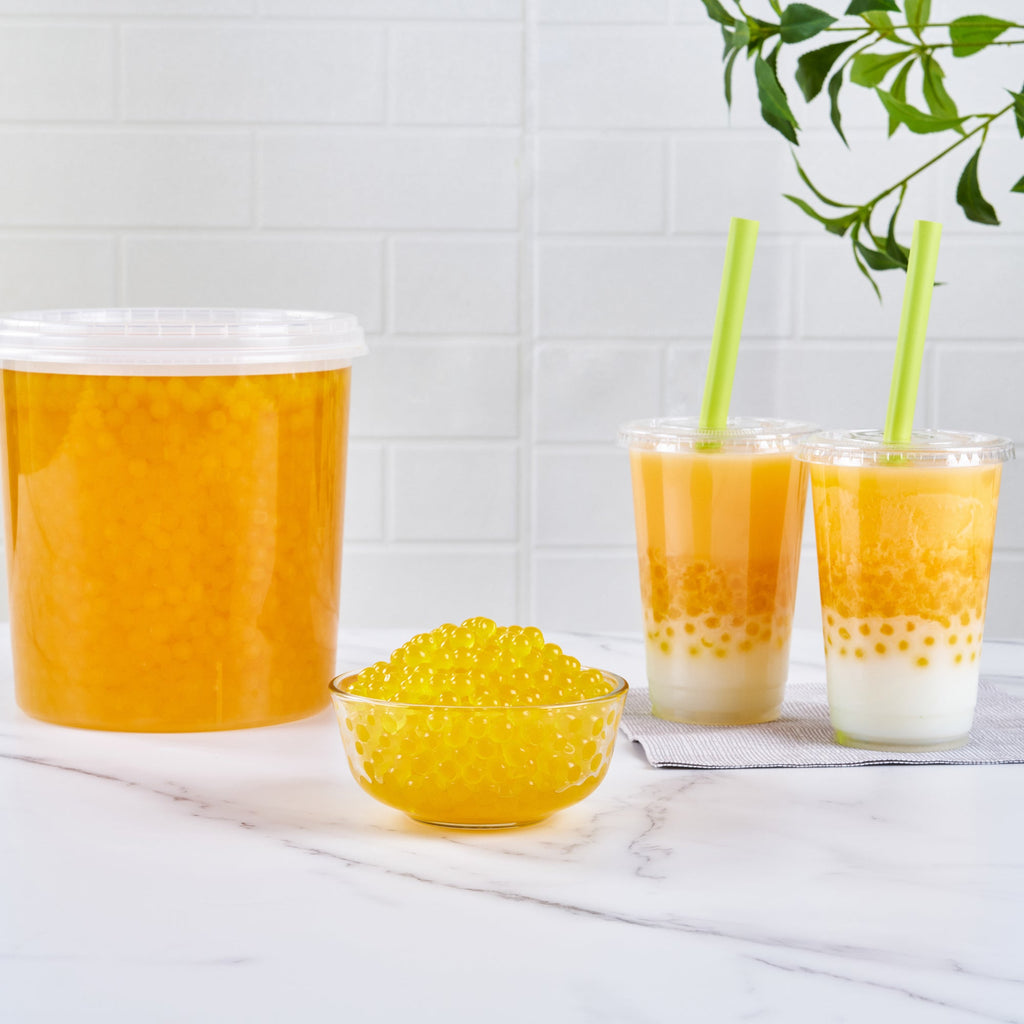 Tea Tek 7 lb Popping Boba - Orange - 4 count box