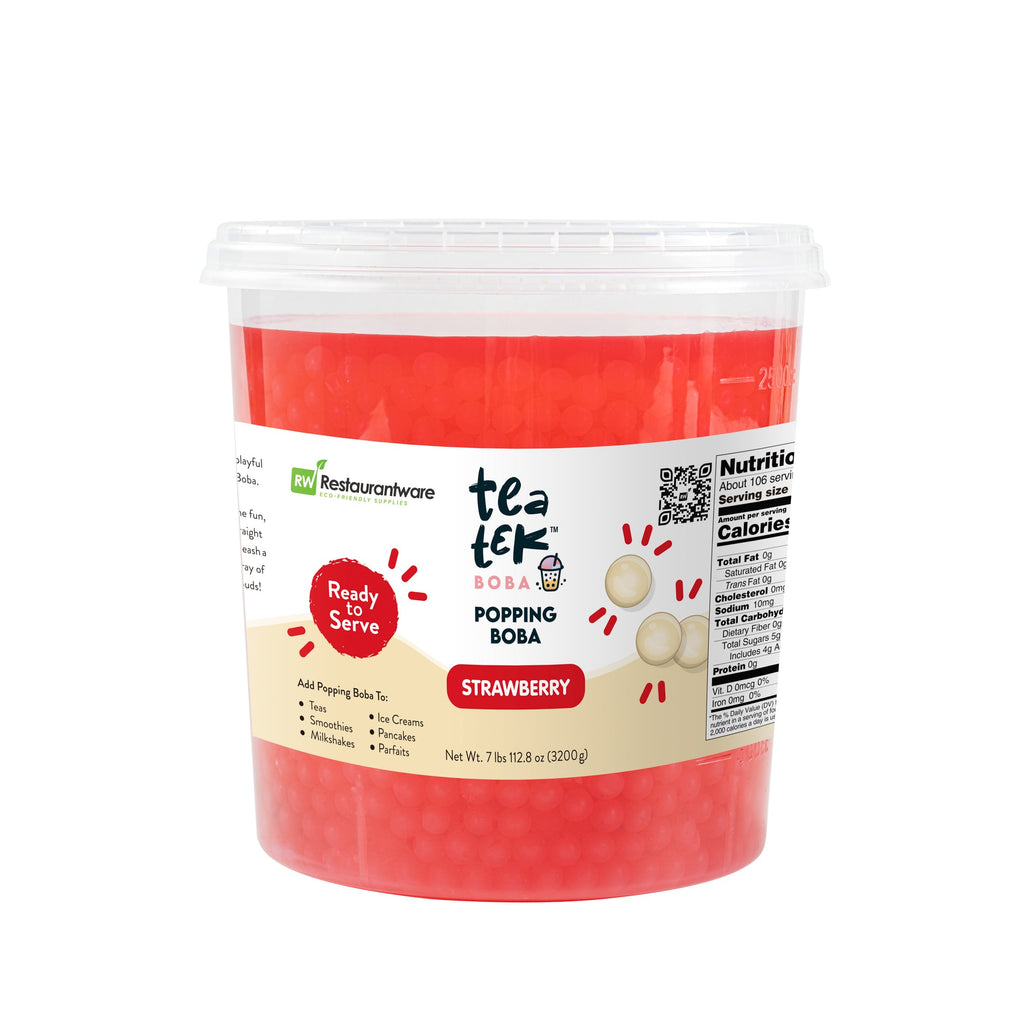 Tea Tek 7 lb Popping Boba - Strawberry - 1 count box