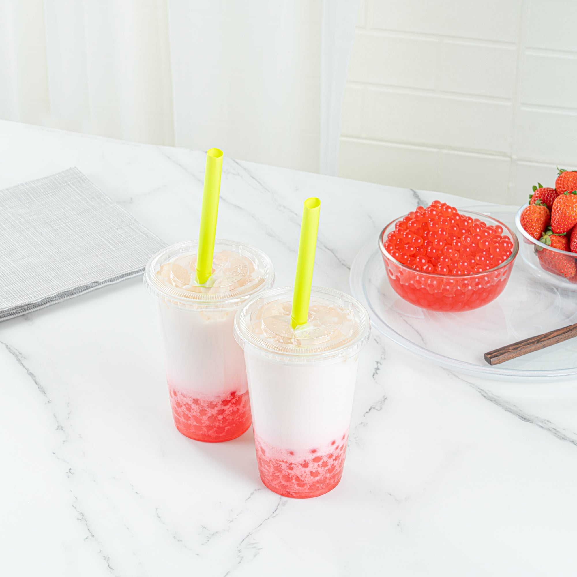 Tea Tek 7 lb Popping Boba - Strawberry - 4 count box