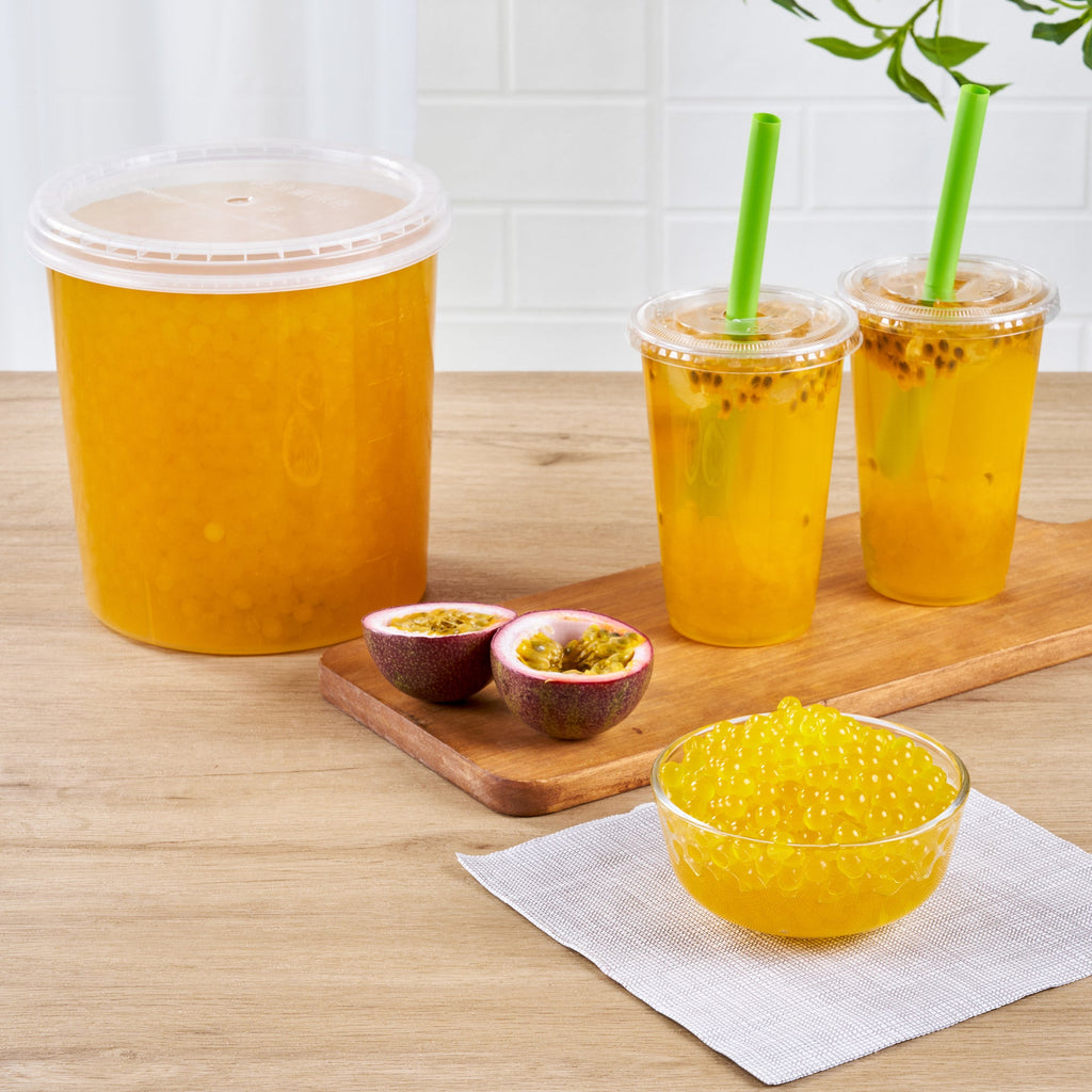 Tea Tek 7 lb Popping Boba - Passion Fruit - 1 count box