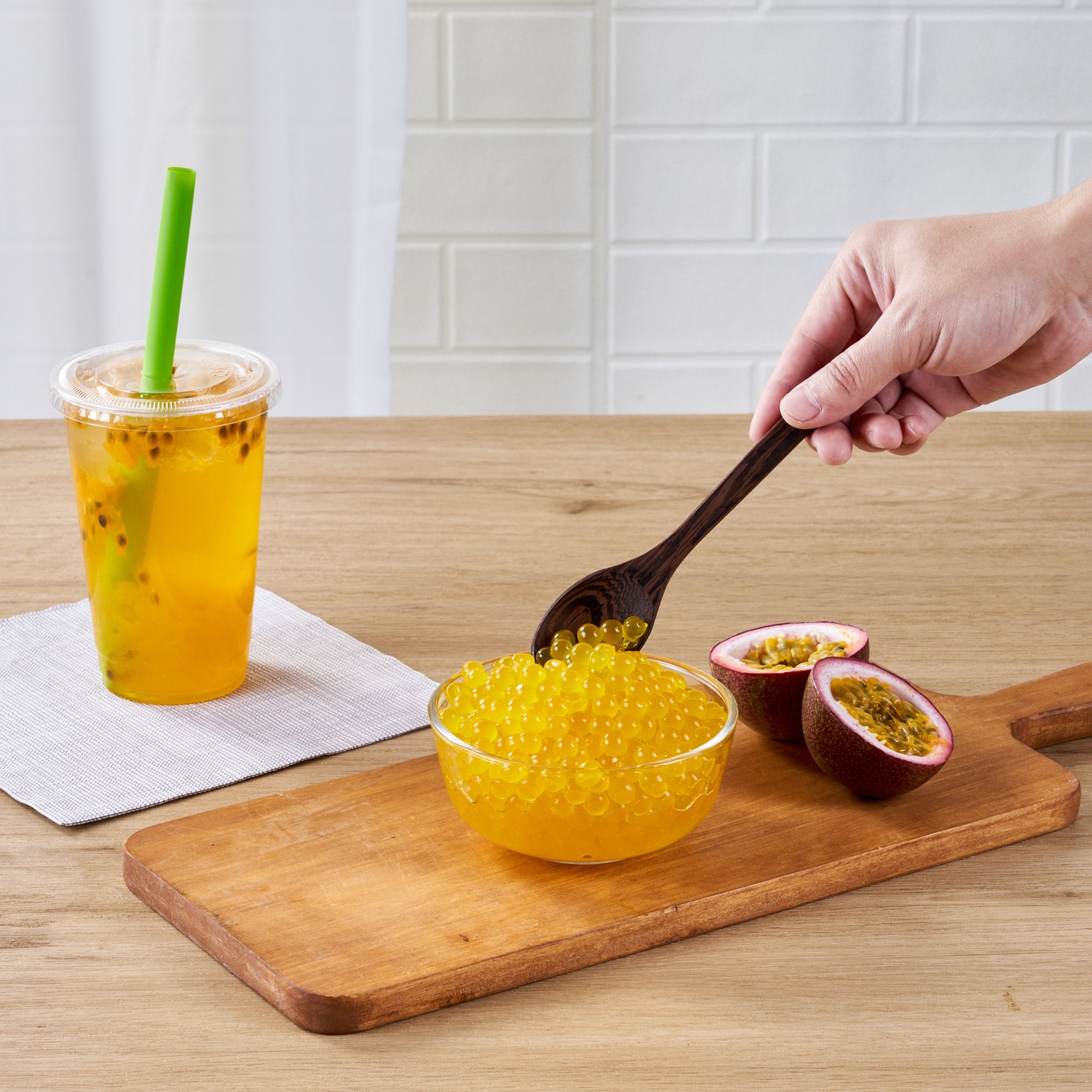 Tea Tek 7 lb Popping Boba - Passion Fruit - 1 count box