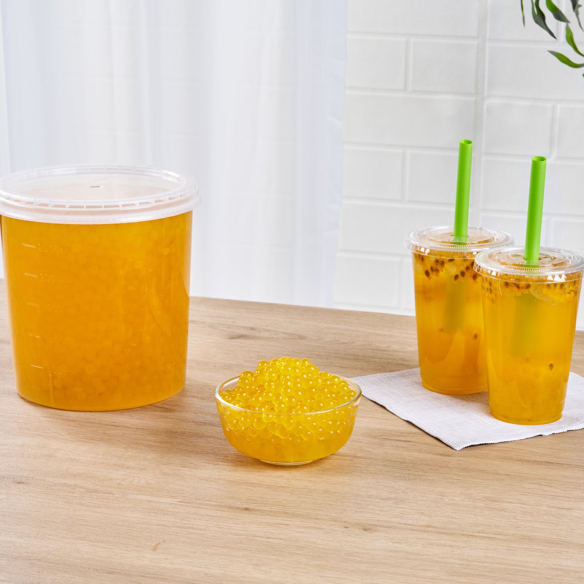 Tea Tek 7 lb Popping Boba - Passion Fruit - 1 count box