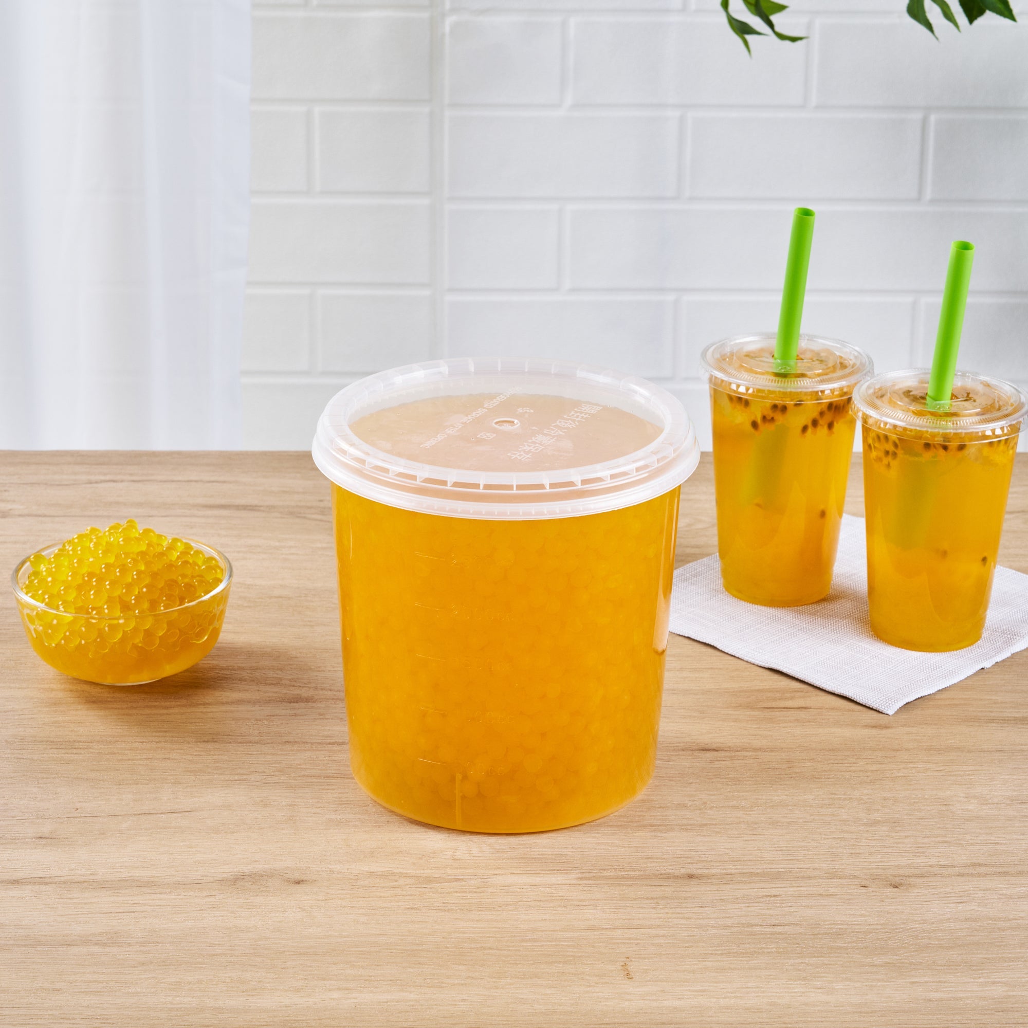 Tea Tek 7 lb Popping Boba - Passion Fruit - 4 count box