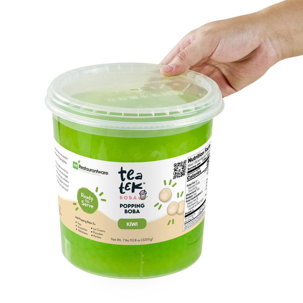Tea Tek 7 lb Kiwi Popping Boba - 4 count box
