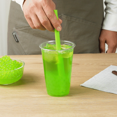 Tea Tek 7 lb Kiwi Popping Boba - 4 count box