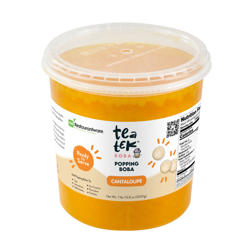 Tea Tek 7 lb Cantaloupe Popping Boba - 4 count box