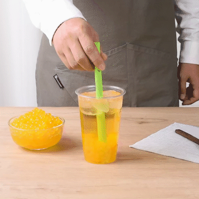 Tea Tek 7 lb Cantaloupe Popping Boba - 4 count box