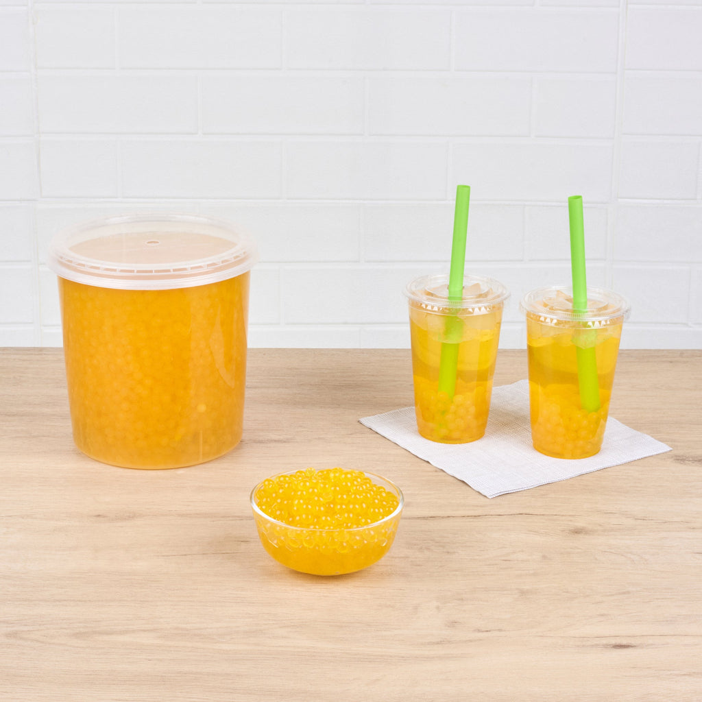 Tea Tek 7 lb Cantaloupe Popping Boba - 4 count box