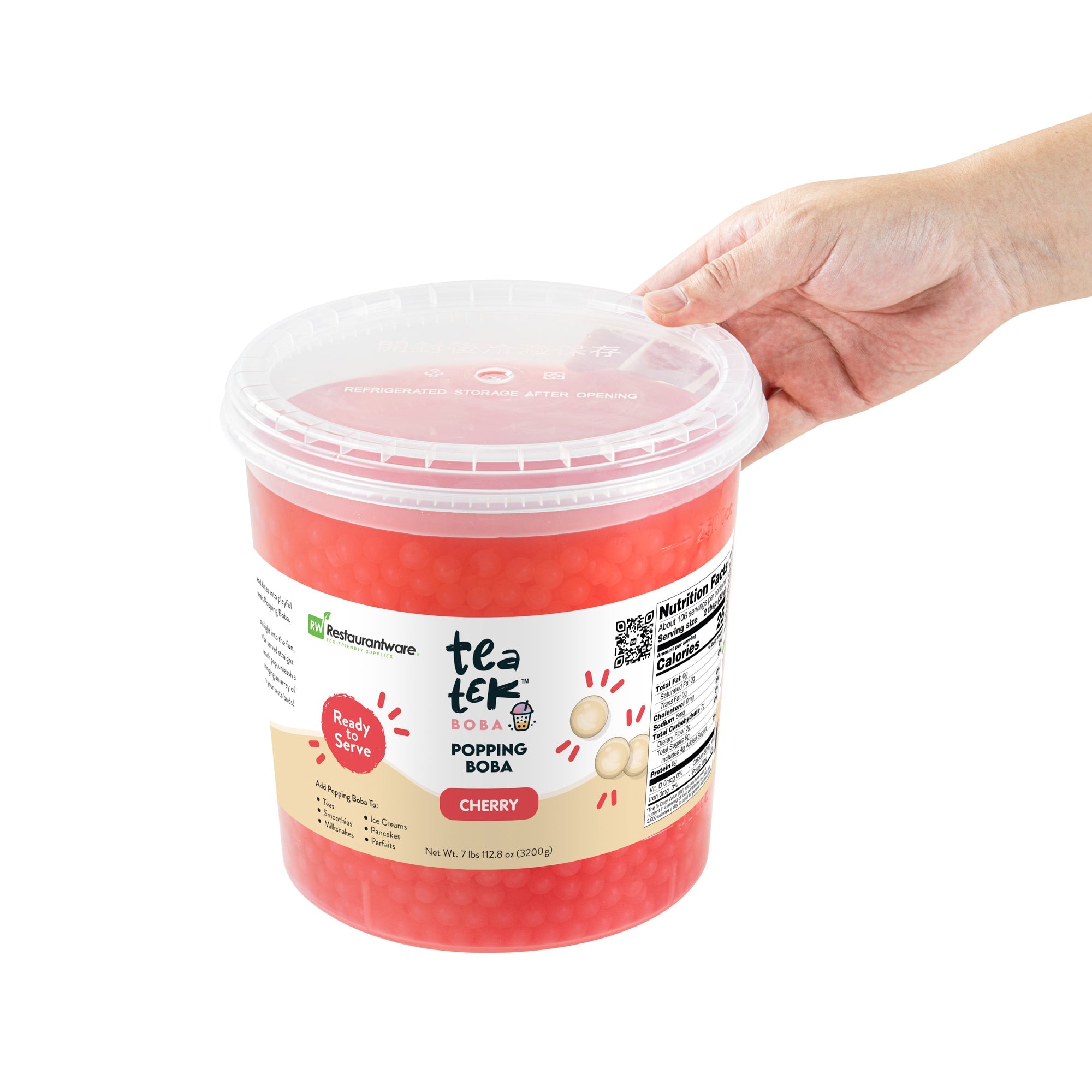 Tea Tek 7 lb Cherry Popping Boba - 4 count box