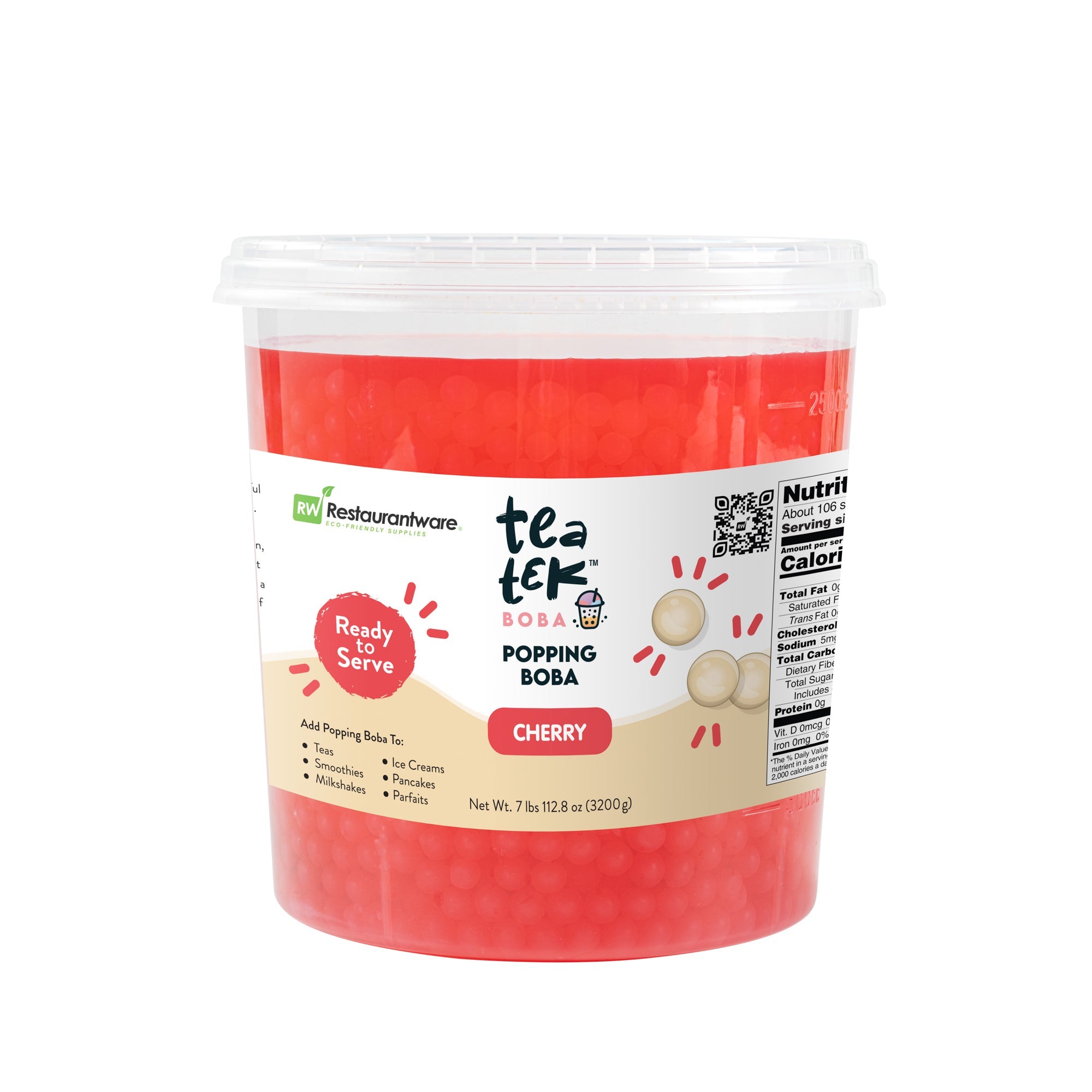 Tea Tek 7 lb Cherry Popping Boba - 4 count box