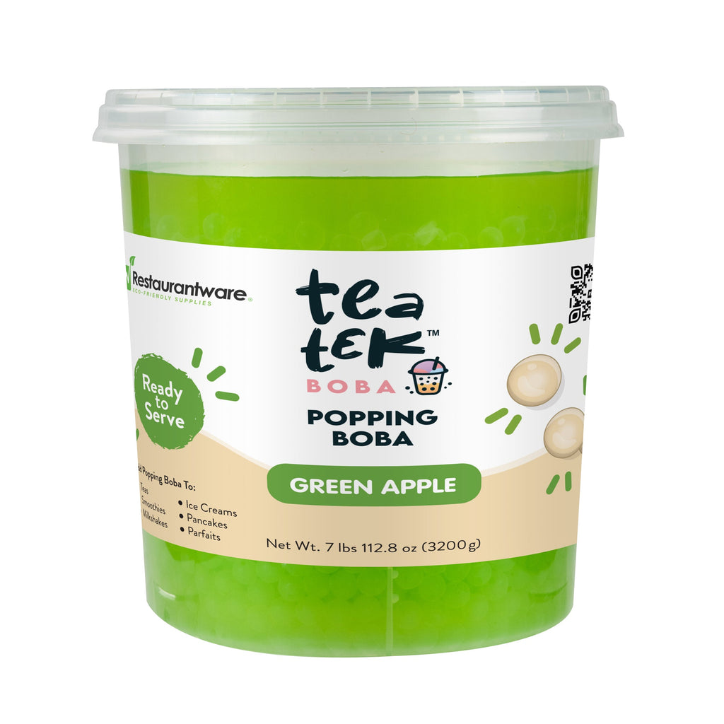 Tea Tek 7 lb Green Apple Popping Boba - 4 count box