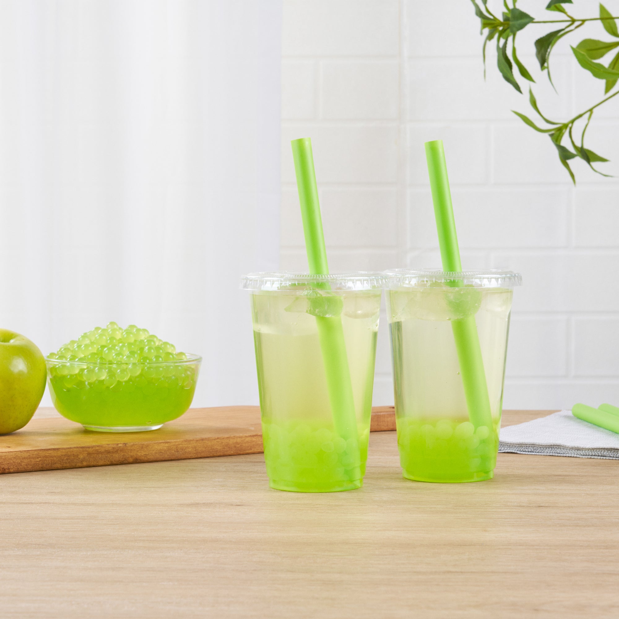 Tea Tek 7 lb Green Apple Popping Boba - 4 count box