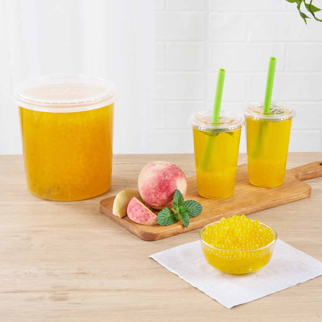 Tea Tek 7 lb Popping Boba - Peach - 1 count box