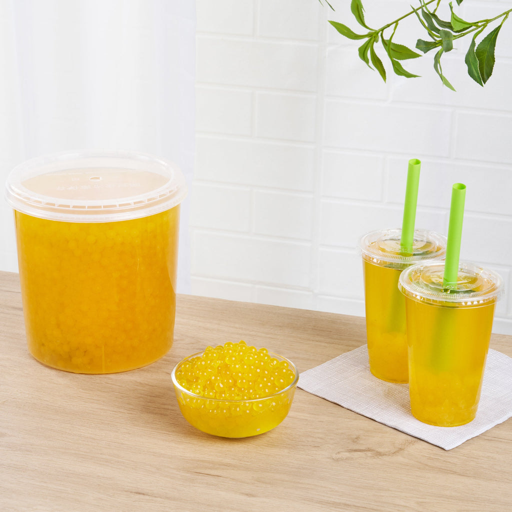 Tea Tek 7 lb Popping Boba - Peach - 4 count box