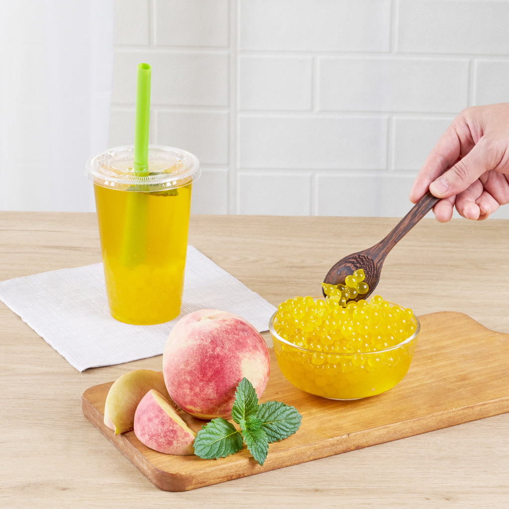 Tea Tek 7 lb Popping Boba - Peach - 4 count box