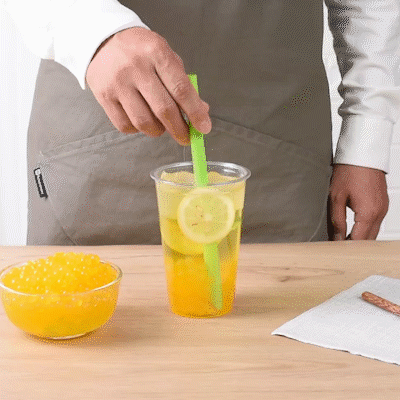 Tea Tek 7 lb Lemon Popping Boba - 4 count box