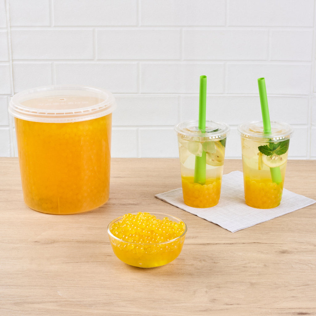 Tea Tek 7 lb Lemon Popping Boba - 4 count box