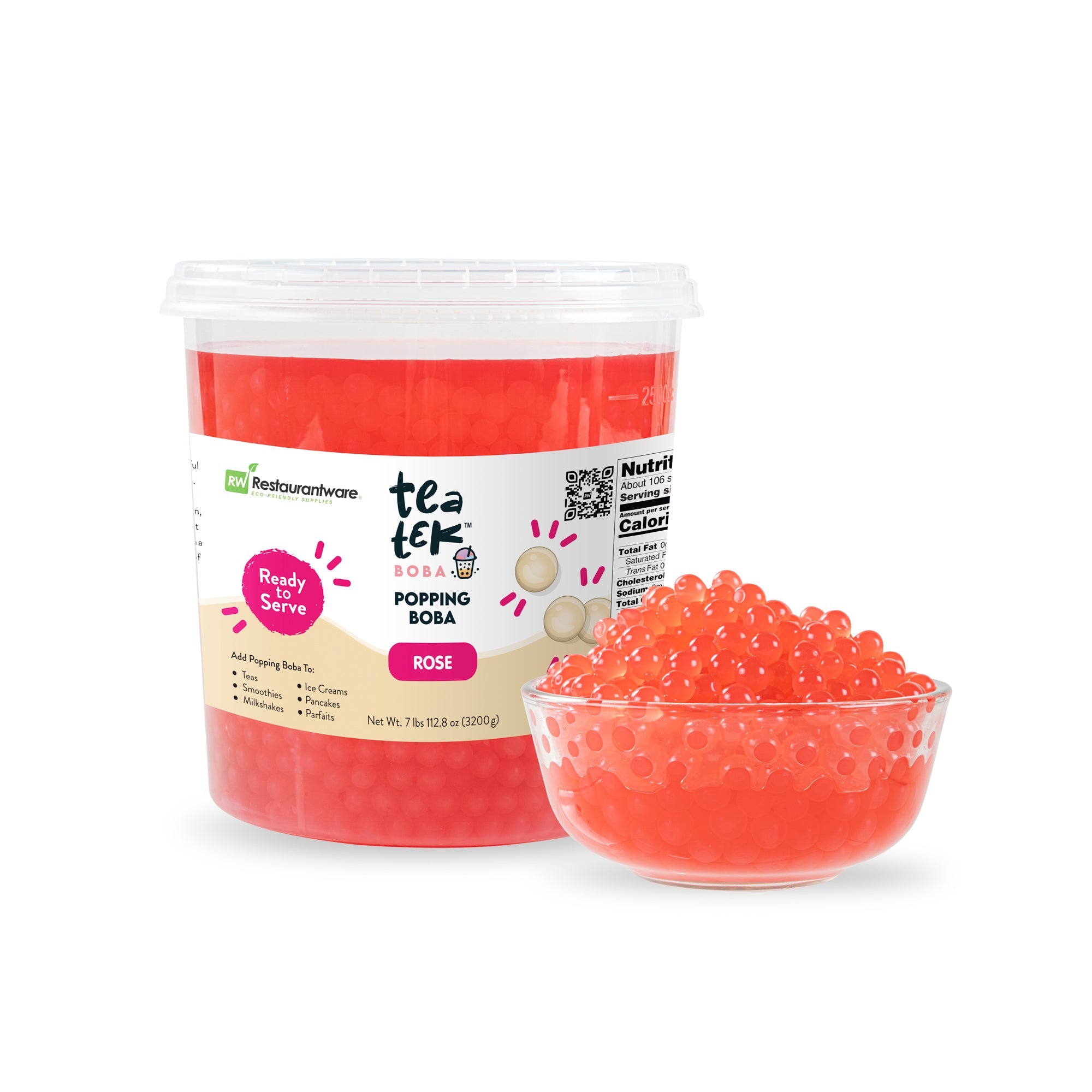 Tea Tek 7 lb Popping Boba - Rose - 1 count box