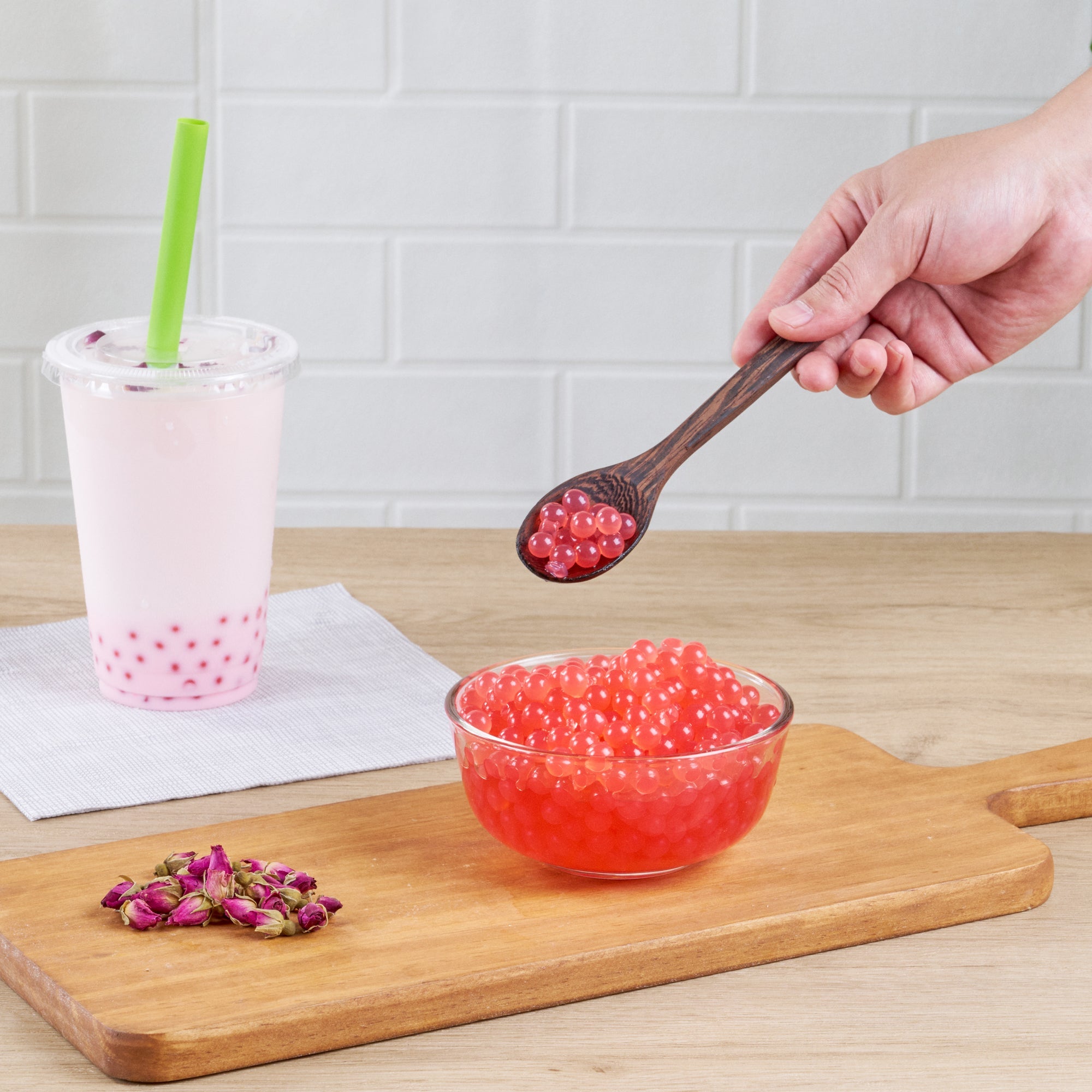 Tea Tek 7 lb Popping Boba - Rose - 1 count box