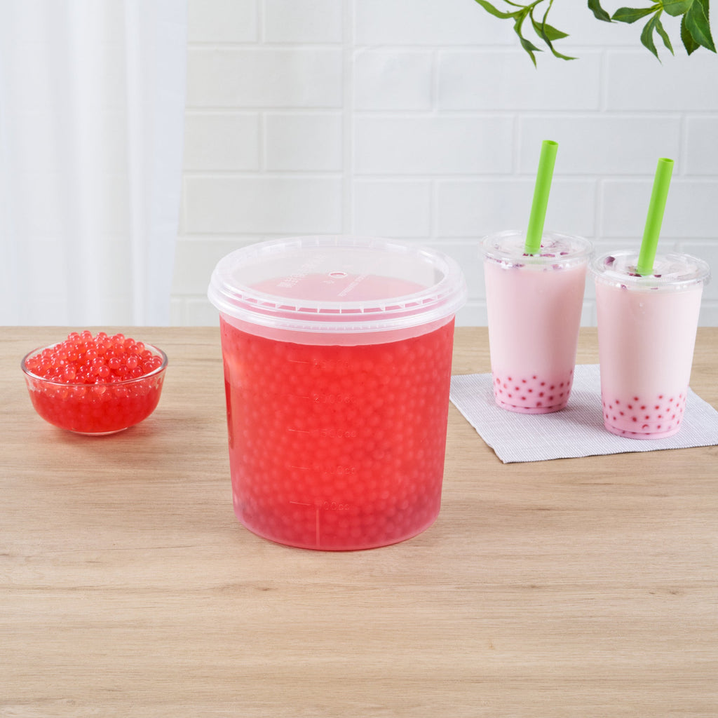 Tea Tek 7 lb Popping Boba - Rose - 4 count box