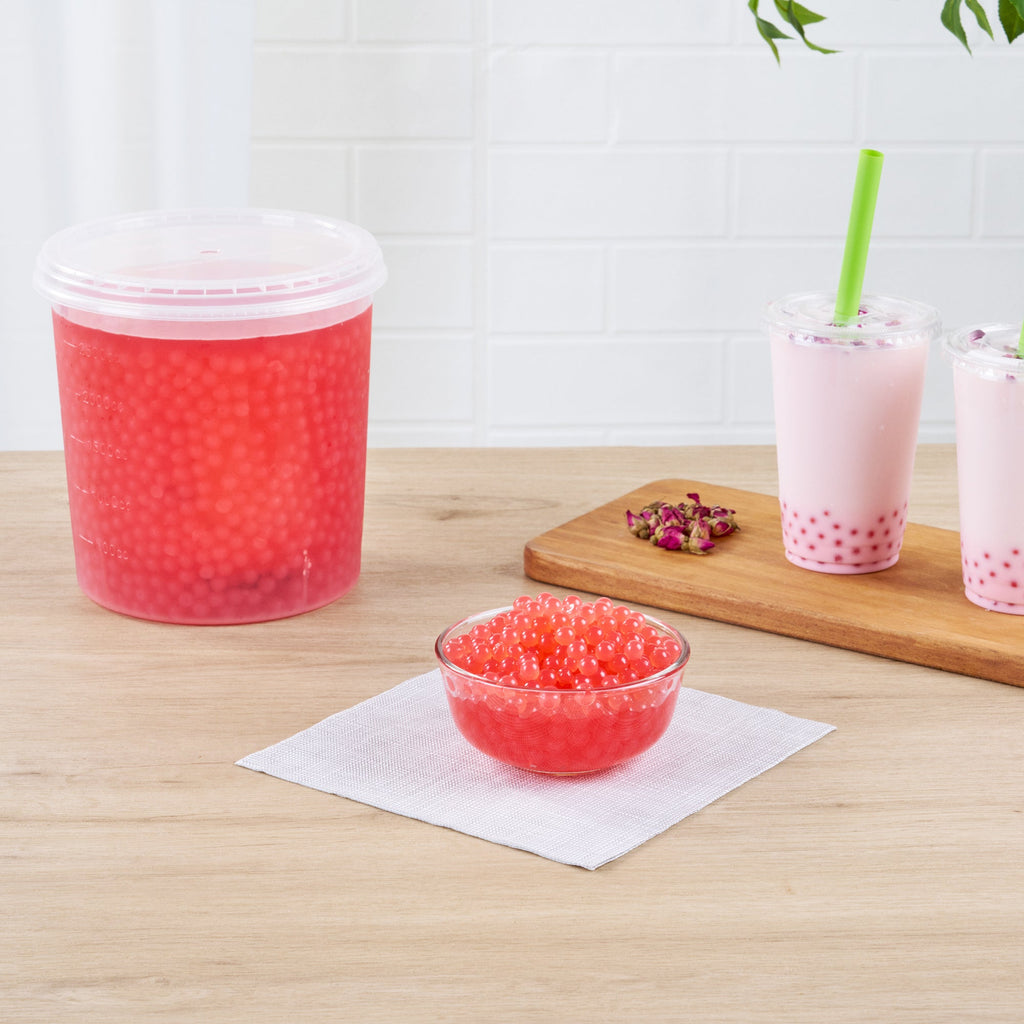 Tea Tek 7 lb Popping Boba - Rose - 4 count box
