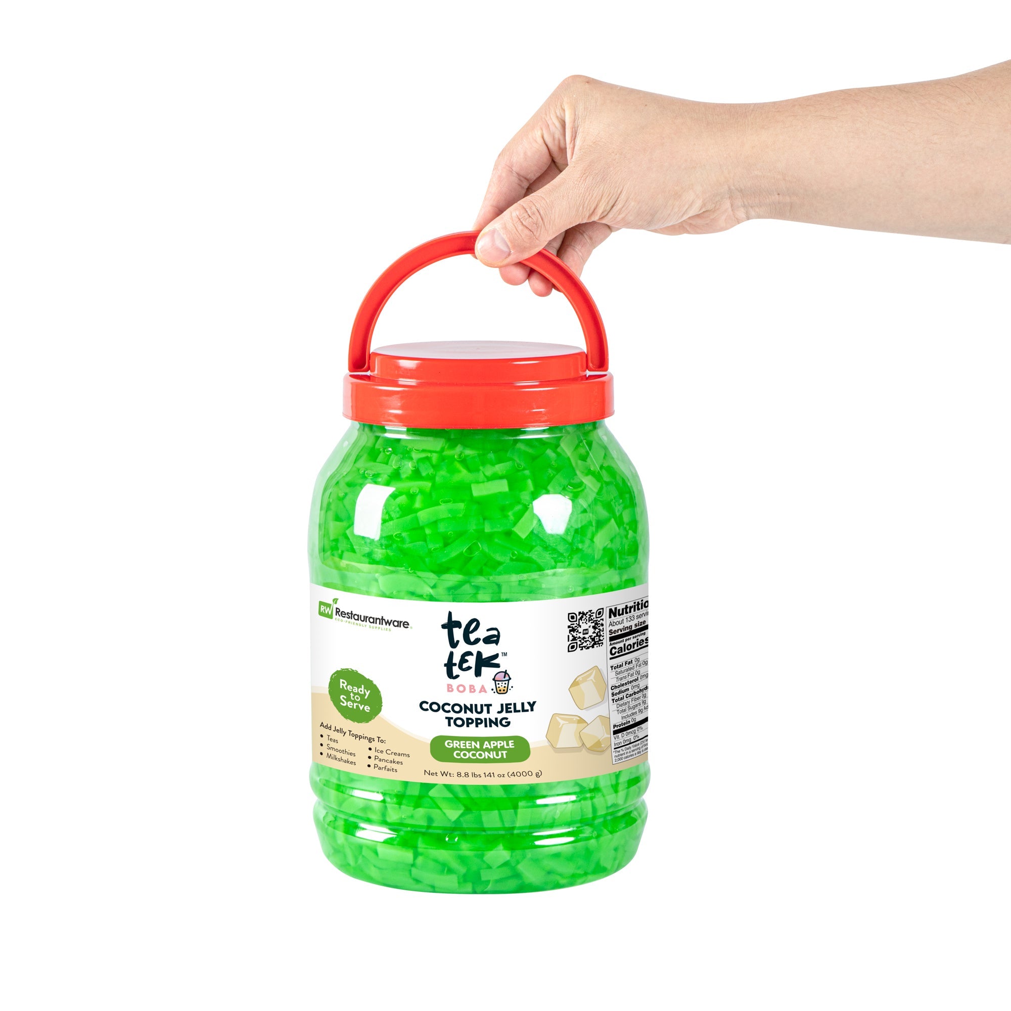 Tea Tek 8.8 lb Jelly Topping - Green Apple Coconut - 4 count box