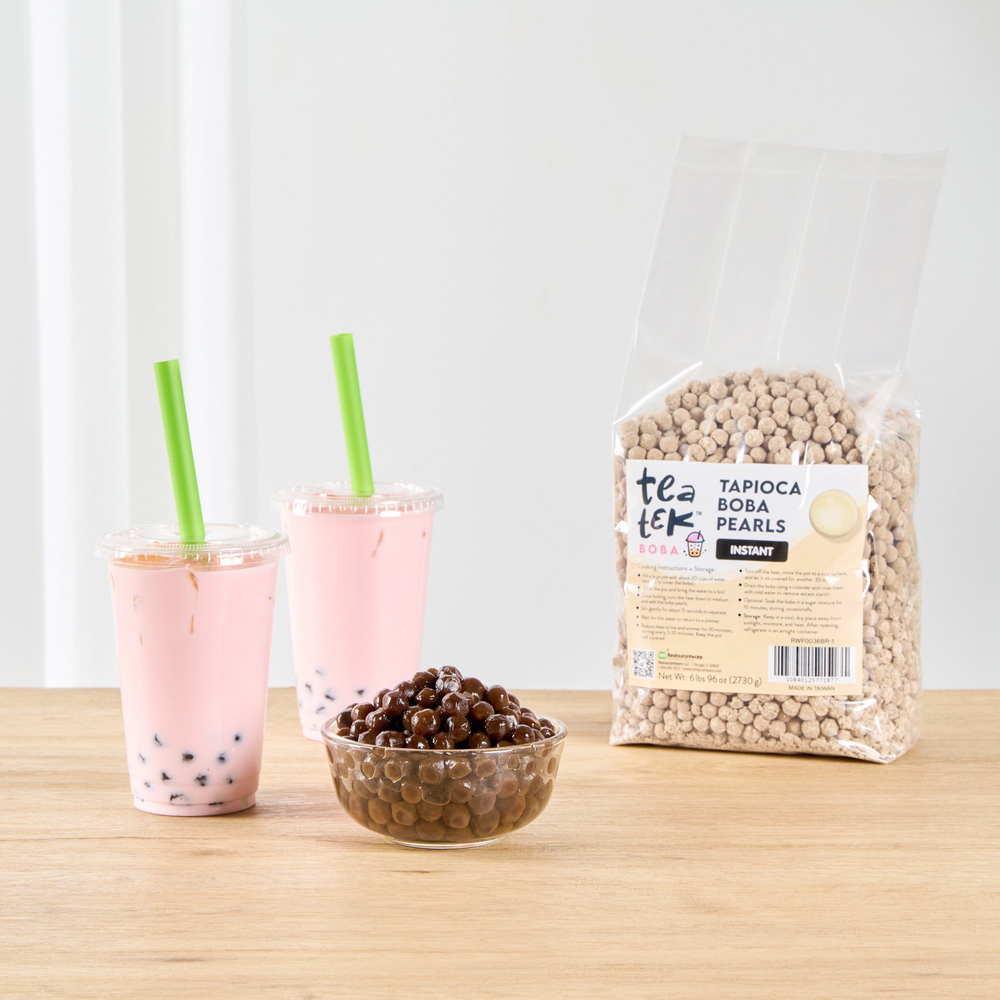 Tea Tek 6 lb Tapioca Boba Pearls - Instant - 6 count box