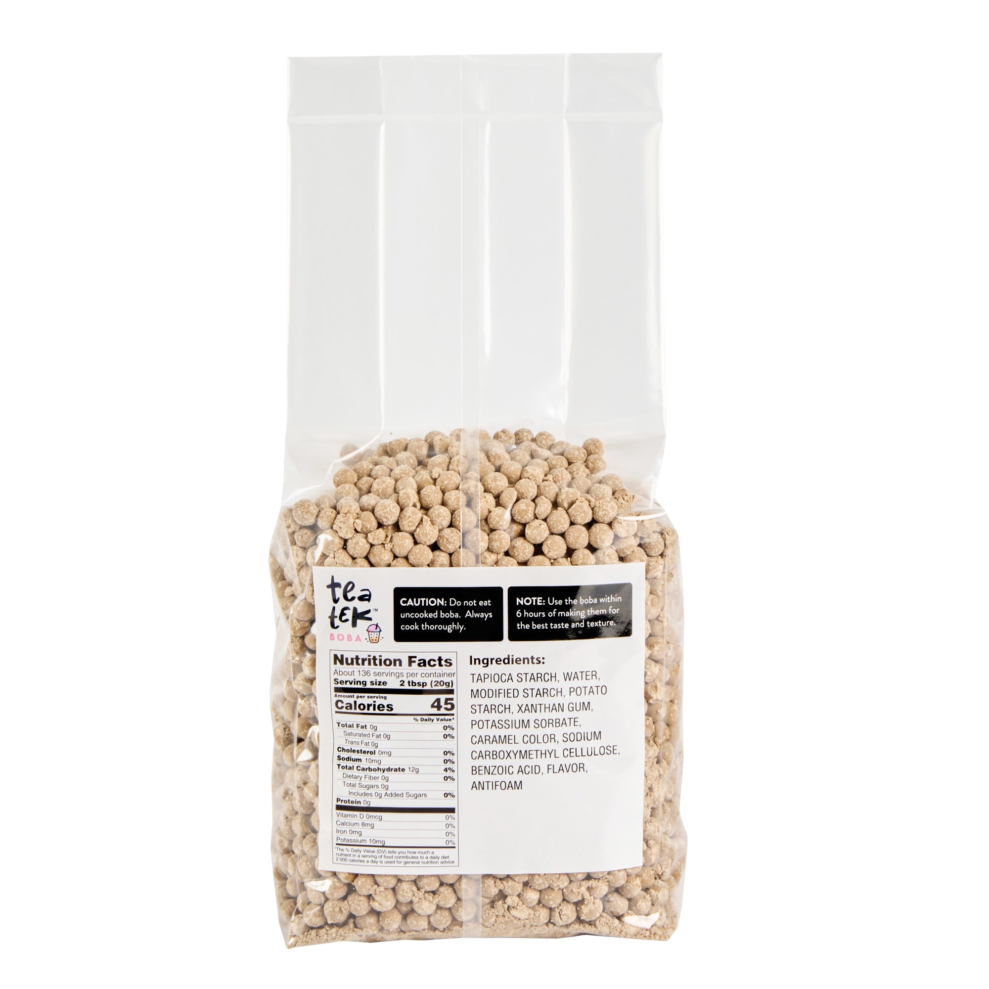 Tea Tek 6 lb Tapioca Boba Pearls - Instant - 6 count box
