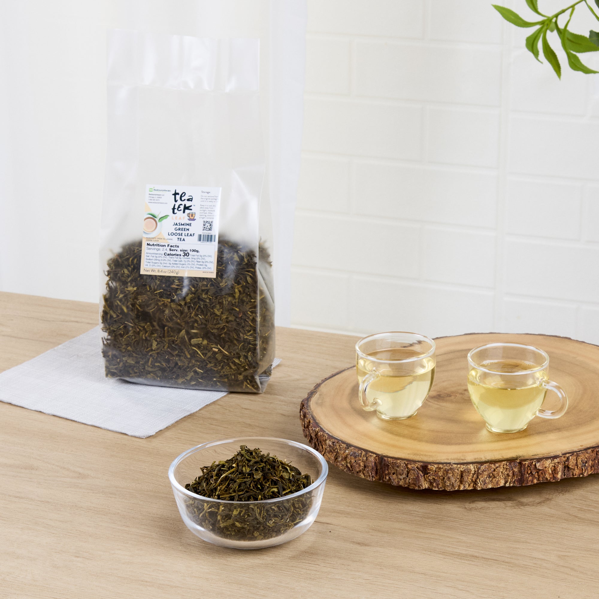 Tea Tek 8.4 oz Jasmine Green Loose Leaf Tea - 25 count box