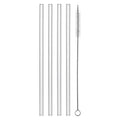 Forma Professional Clear Glass Straw - Borosilicate, with Brush - 7 3/4'' - 10 count box