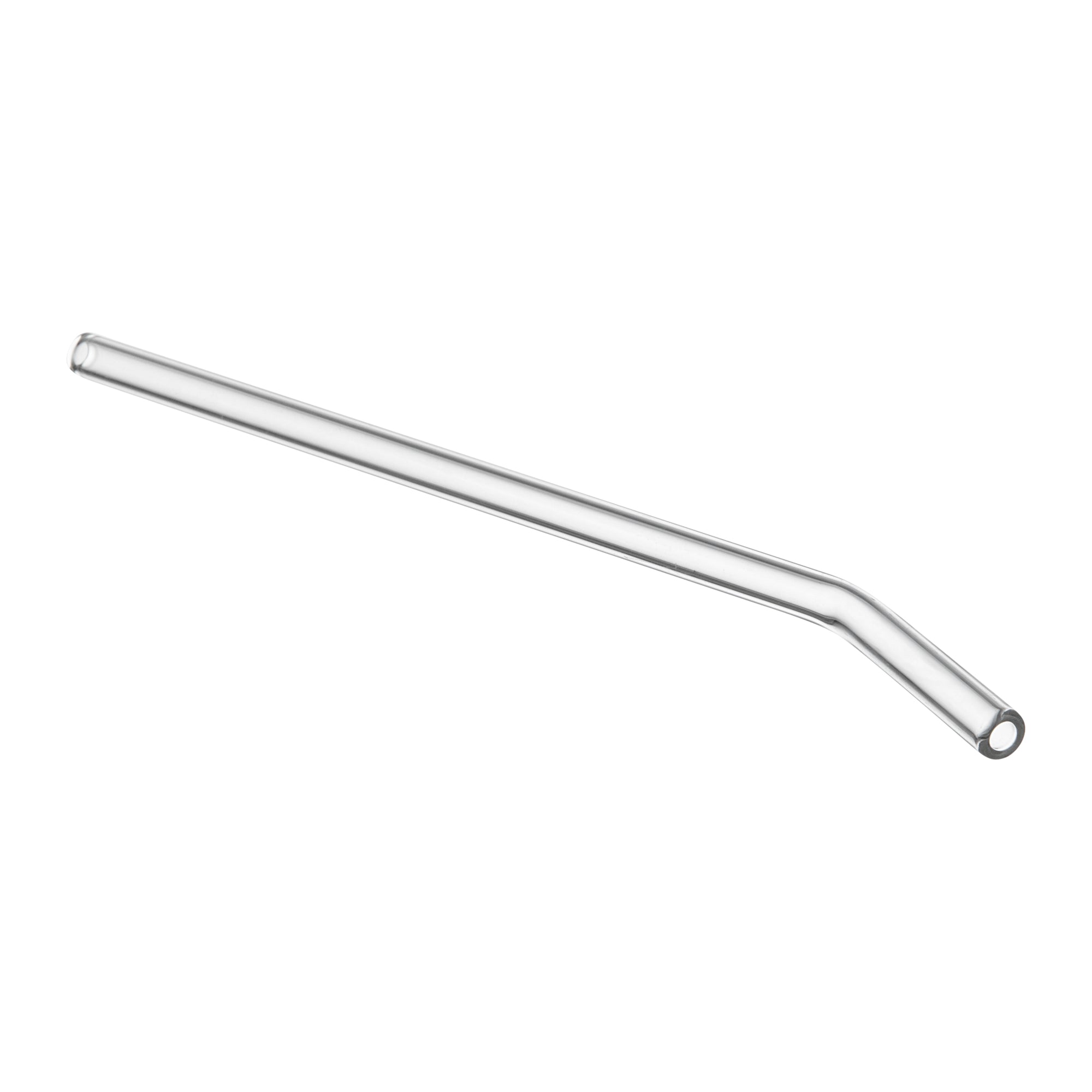 Forma Professional Clear Bent Glass Straw - Borosilicate, with Brush - 7 3/4'' - 100 count box