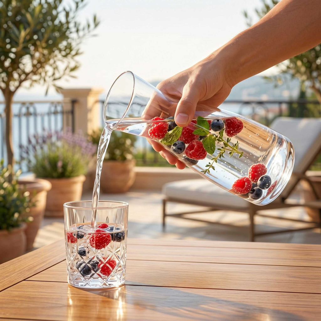Vetri 1L Clear Glass Carafe - 24 count box