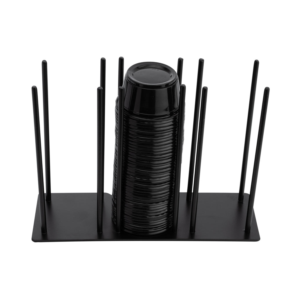 Chef 101 Black Iron Horizontal Portion Cup / Lid Organizer - 3 Section - 8 1/4" x 3" x 6" - 1 count box