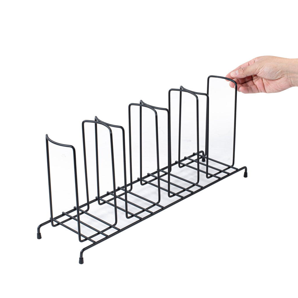 Restpresso Black Iron Cup / Lid Display - 4 Section - 18 1/2" x 8 1/2" x 5" - 1 count box