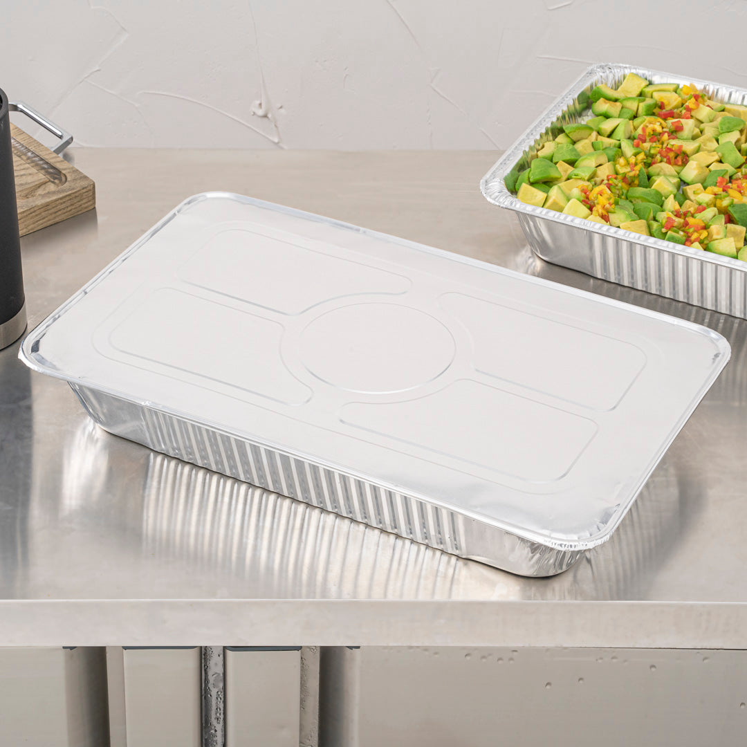 Foil Lux Aluminum Steam Table Pan Lid - Fits Full Size - 25 count box