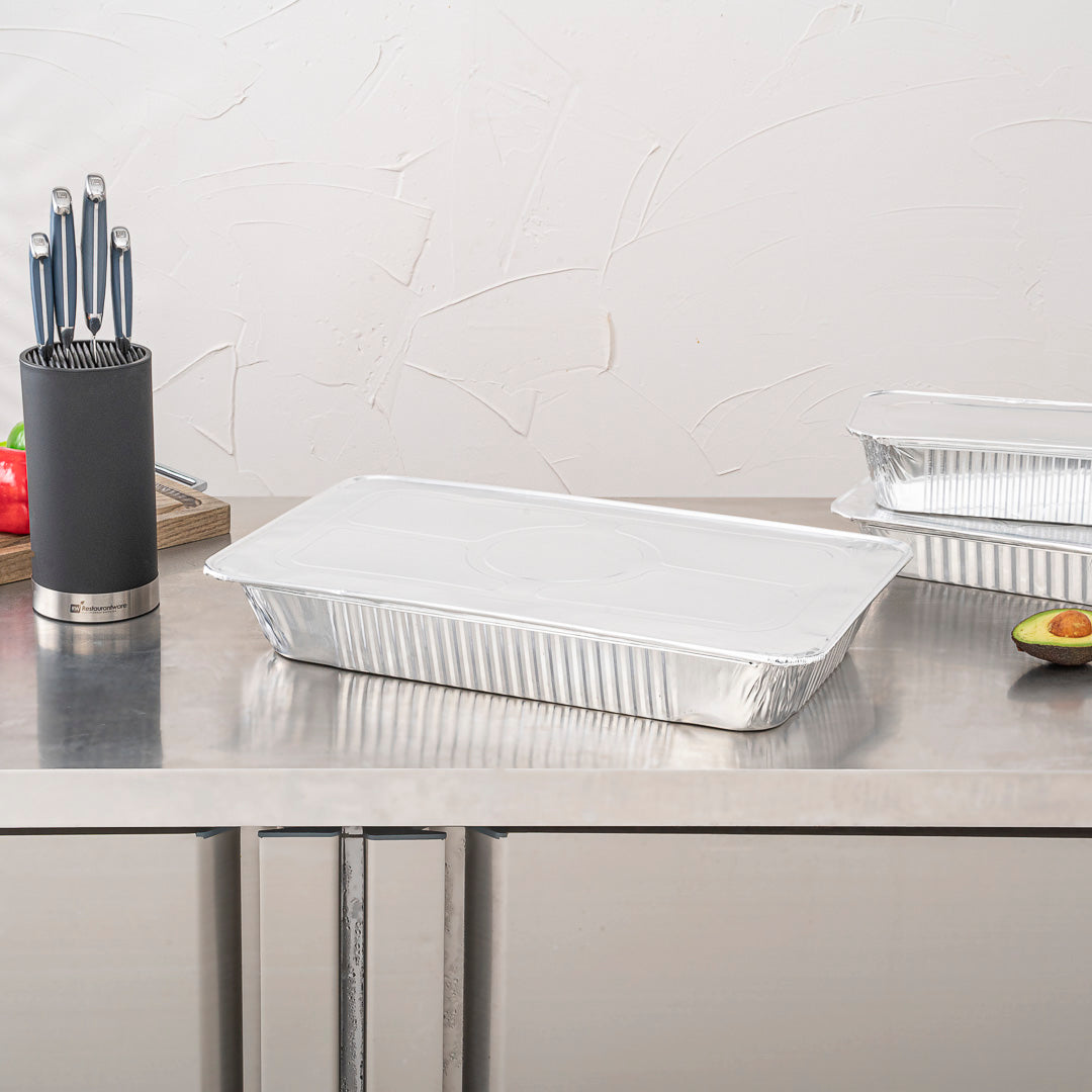 Foil Lux Aluminum Steam Table Pan Lid - Fits Full Size - 25 count box