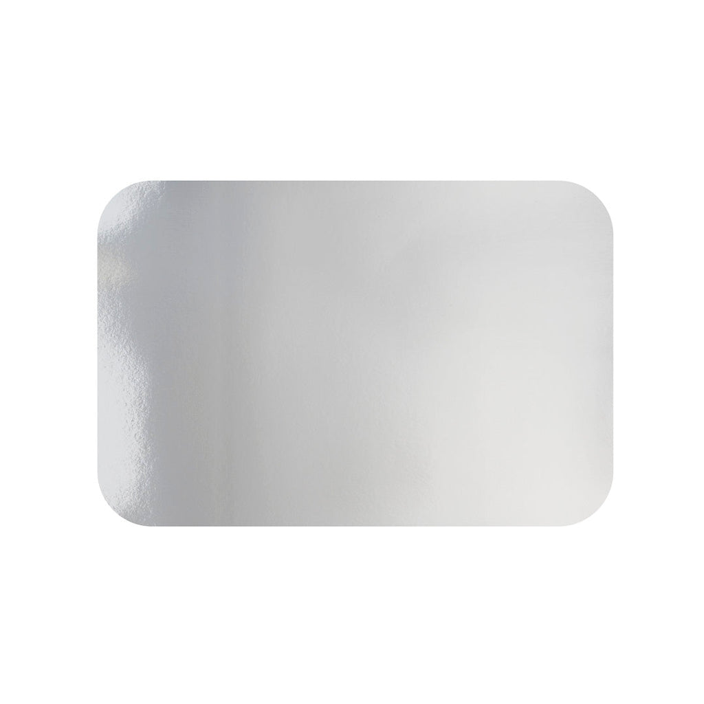 Foil Lux White Paper Flat Foil-Laminated Board Lid - Fits 4 lb Take Out Container - 100 count box