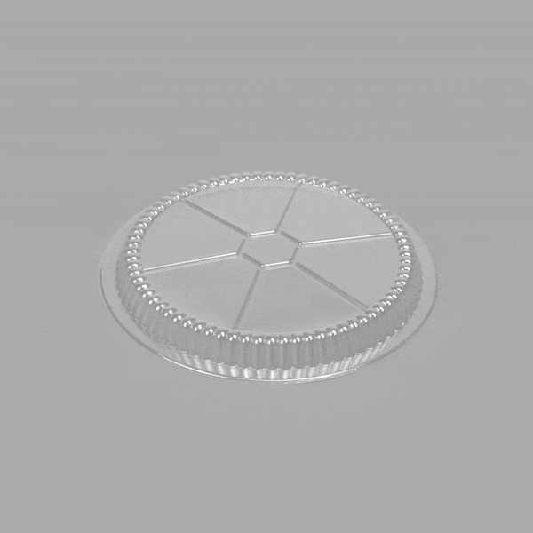Foil Lux Round Clear Plastic Dome Lid - Fits 9" Take Out Pan - 100 count box
