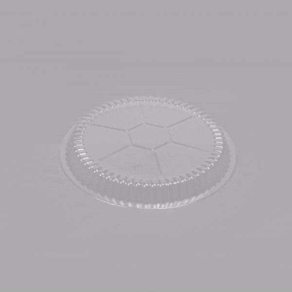 Foil Lux Round Clear Plastic Dome Lid - Fits 8" Take Out Pan - 100 count box